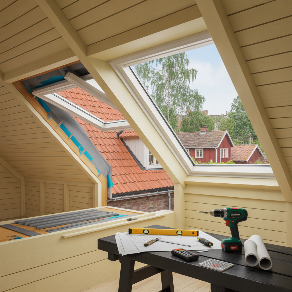 takfonster i snedtak kostnad regler och montering